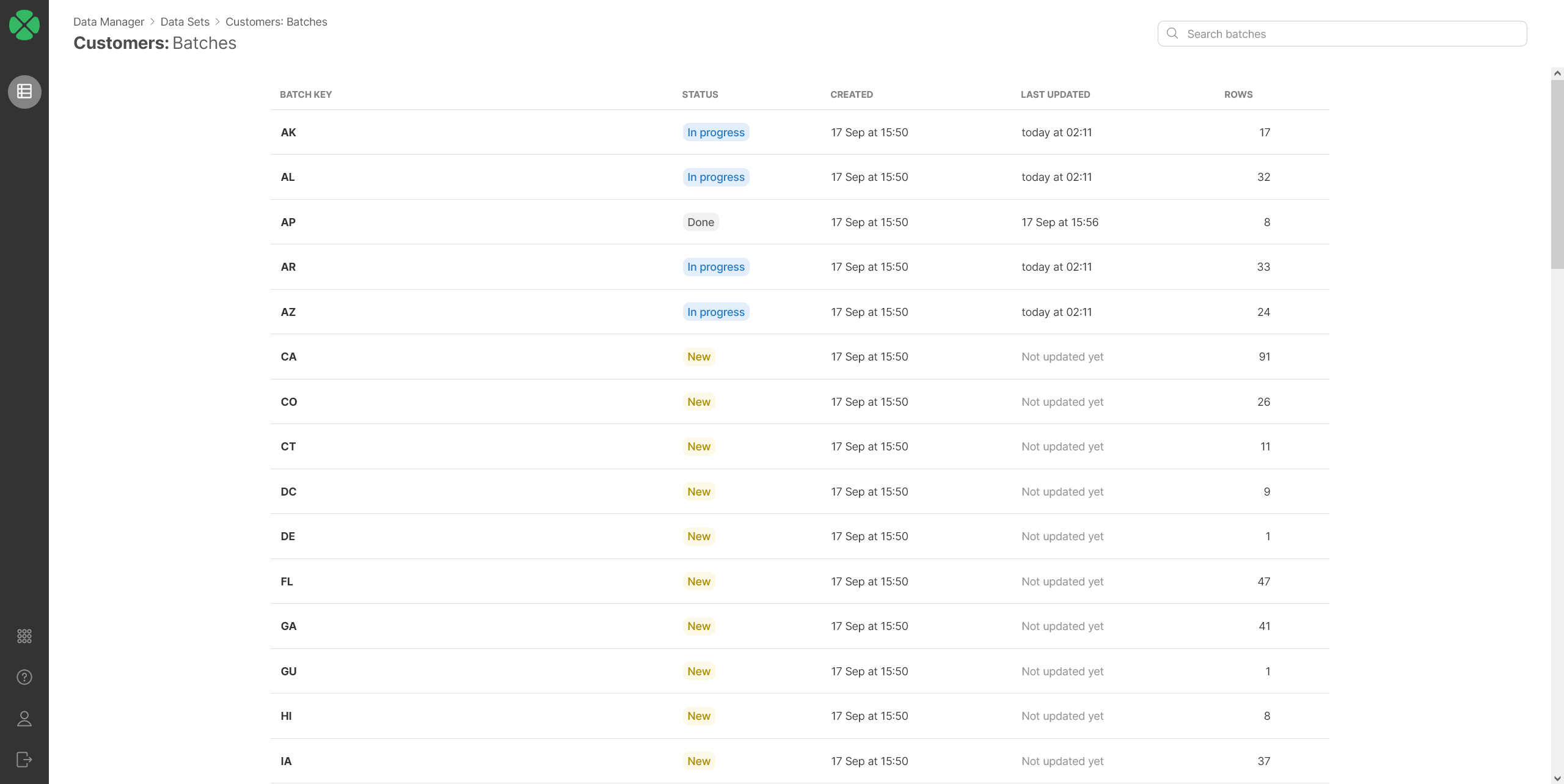 Batching in CloverDX Data Manager.