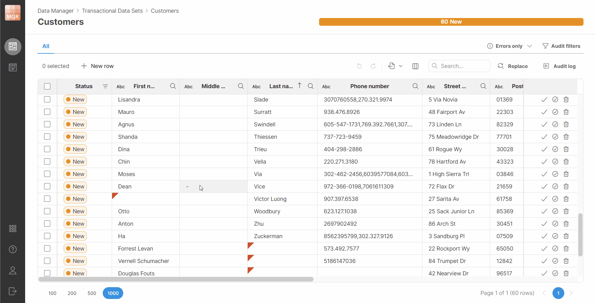 Using Duplicate row functionality to split two phone numbers into separate records.